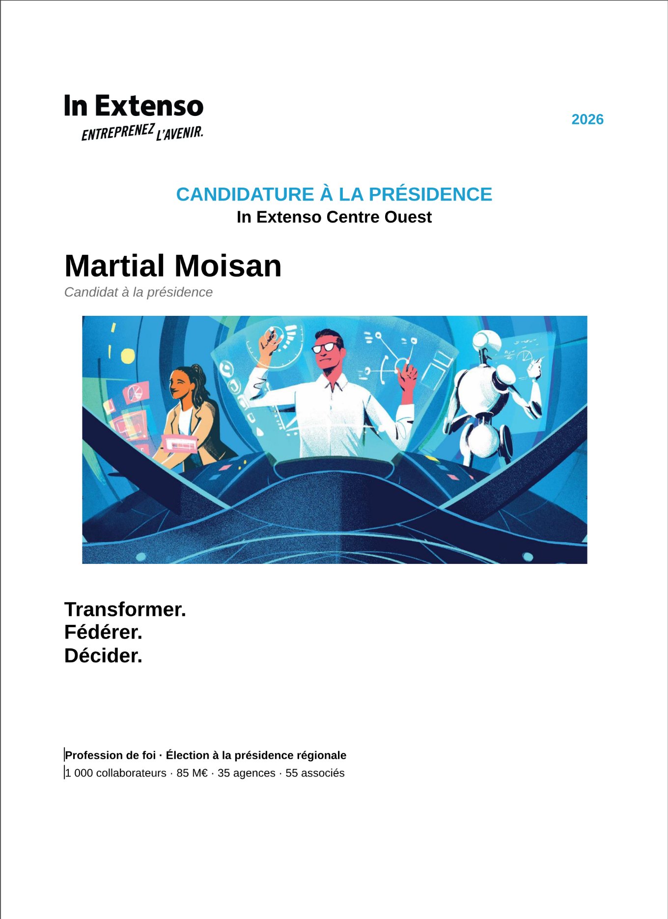 Couverture de la profession de foi — Transformer, Fédérer, Décider